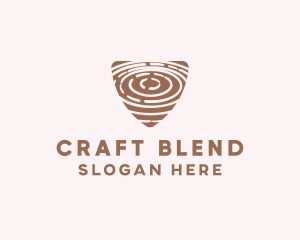 Elegant Wood Rings Craft logo design