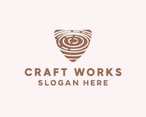 Elegant Wood Rings Craft logo design