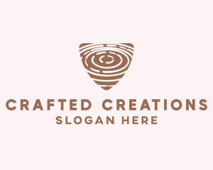 Elegant Wood Rings Craft logo design