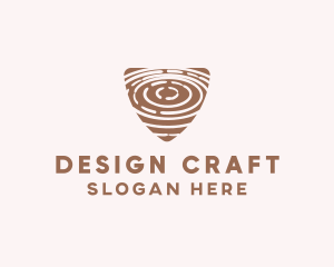 Elegant Wood Rings Craft logo design