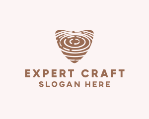 Elegant Wood Rings Craft logo design