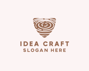 Elegant Wood Rings Craft logo design