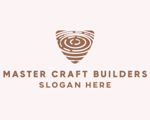 Elegant Wood Rings Craft logo design