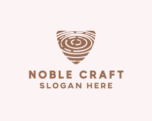 Elegant Wood Rings Craft logo design