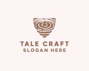 Elegant Wood Rings Craft logo design