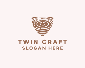 Elegant Wood Rings Craft logo design