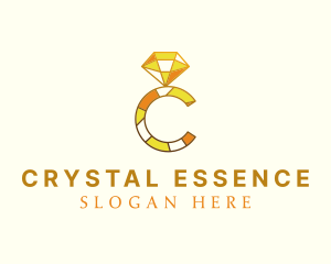 Diamond Ring Letter C logo design