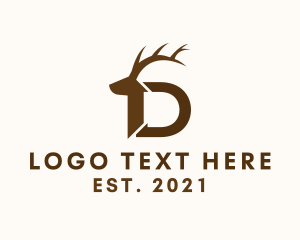 Letter D Deer logo