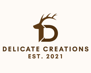 Letter D Deer logo design