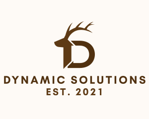 Letter D Deer logo design