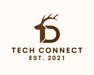 Letter D Deer logo