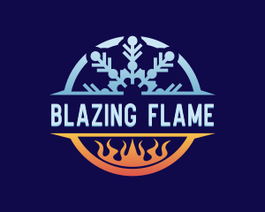 Heating Snowflake Cooling Ventilation logo design