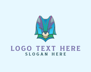 Gradient Wolf Animal logo