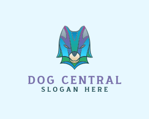 Gradient Wolf Animal logo design