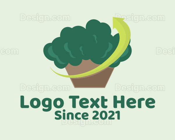 Brocolli Vegetable Grocery Logo