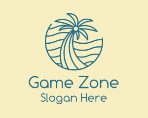 Tropical Palm Tree Monoline logo