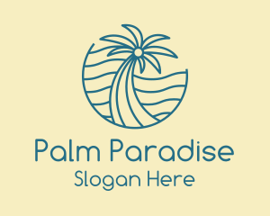 Tropical Palm Tree Monoline logo