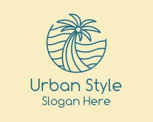Tropical Palm Tree Monoline logo
