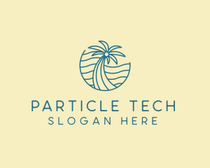 Tropical Palm Tree Monoline logo design