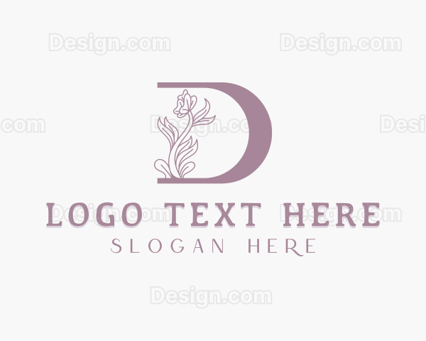 Wedding Flower Letter D Logo