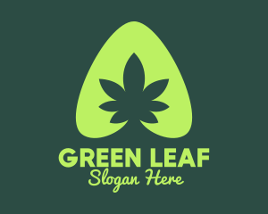 Simple Marijuana Leaf logo design