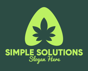 Simple Marijuana Leaf logo design