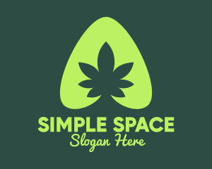 Simple Marijuana Leaf logo design