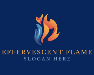 Heating Cooling Flame logo design