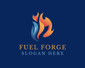 Heating Cooling Flame logo design