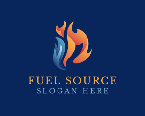 Heating Cooling Flame logo design