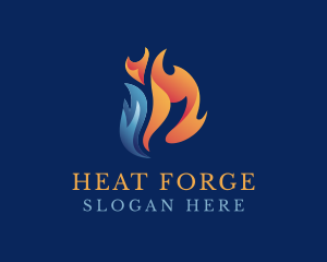 Heating Cooling Flame logo