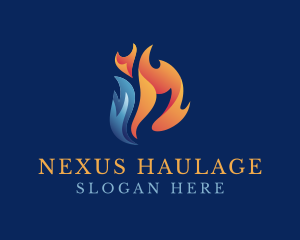 Heating Cooling Flame logo design