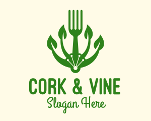 Organic Vegan Fork logo design