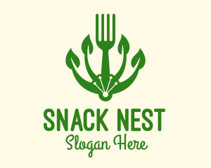 Organic Vegan Fork logo design