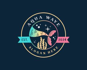 Underwater Mermaid Tail logo design