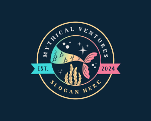 Underwater Mermaid Tail logo design