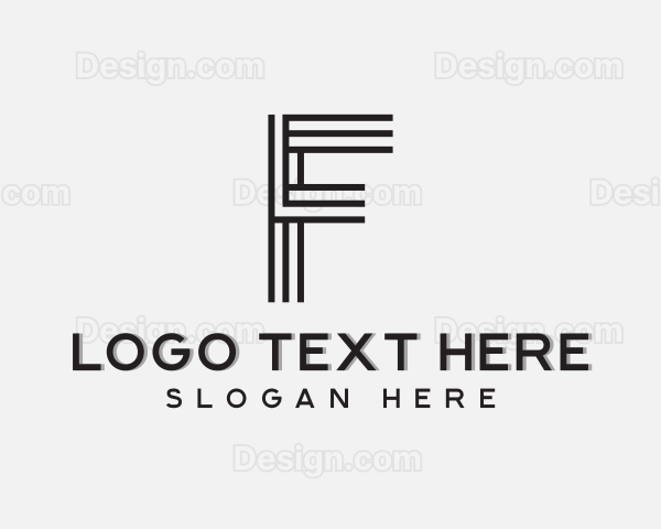 Creative Stripes Letter F Logo