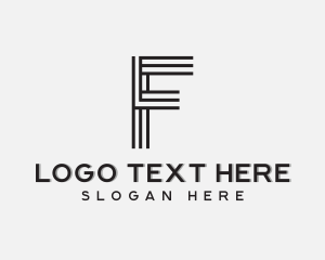 Creative Stripes Letter F Logo