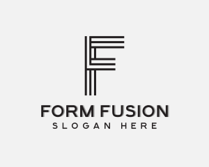 Creative Stripes Letter F logo design