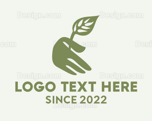 Plant Sprout Hand Logo