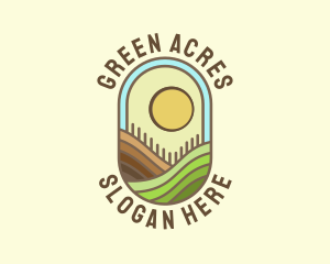 Farm Field Landscape logo design