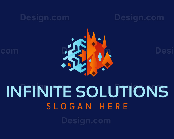 Geometric Snowflake Ember Logo