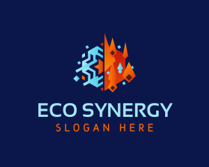 Geometric Snowflake Ember logo