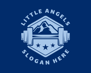 Barbell Mountain Stars logo design