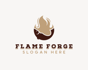 Fish Seafood Flame Grilling logo design