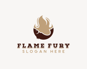 Fish Seafood Flame Grilling logo design