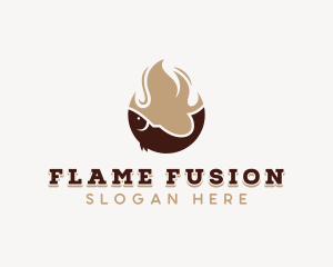 Fish Seafood Flame Grilling logo design