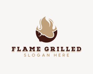 Fish Seafood Flame Grilling logo design