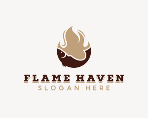 Fish Seafood Flame Grilling logo design