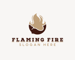 Fish Seafood Flame Grilling logo design